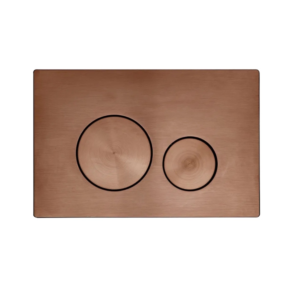 Product cut out image of the Tavistock Circles Brushed Bronze Dual Flush Plate